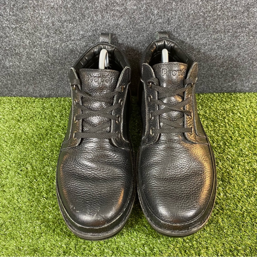 Propet Villager Ankle Shoes Mens 11.5 X(3E) Wide Black Leather Diabetic M4078